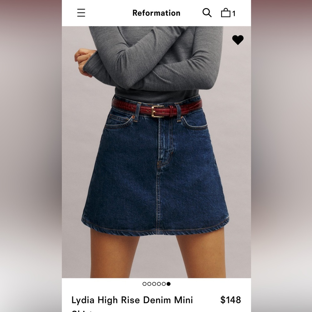 Reformation Lydia skirt in Huron